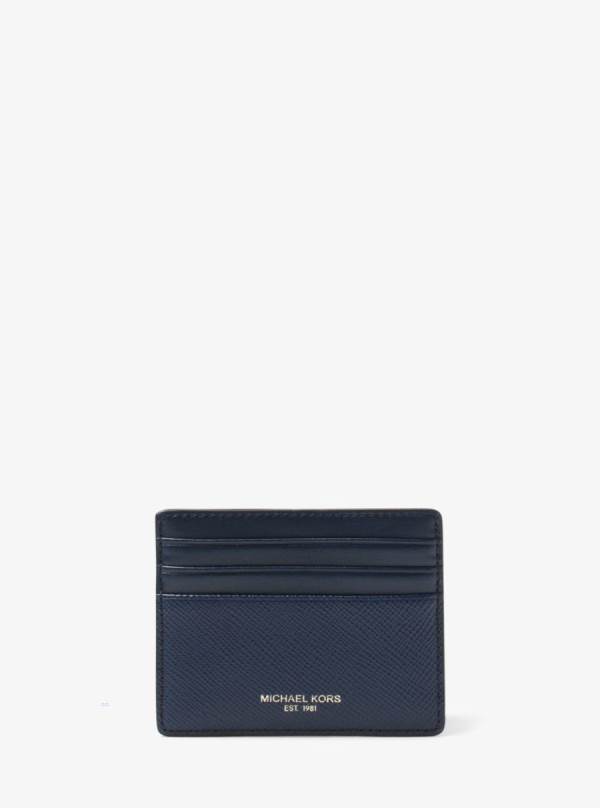 Panske Penazenky Michael Kors Harrison Crossgrain Leather Tall Card Case Námornícka Modrá - Doplnky Michael Kors Obchod | EIPNA-5972